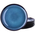 thumbnail image 1 of Ceramic Plate Set of 6,8.5 Inch Reactive Glaze Light Weight Porcelain Salad Plates,Modern Shape Dinnerware Dishes Set for Kitchen,Microwave&Dishwasher&Oven Safe,Resistant-Indigo Blue, 1 of 15