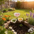 thumbnail image 1 of Ceramic Pollinator Watering Station, Handmade Flower Shaped Bird Bath Garden Stake, Colorful Water Feeder for Bees and Butterflies, Outdoor Yard Art 1.5x8.7 Inches, 1 of 3