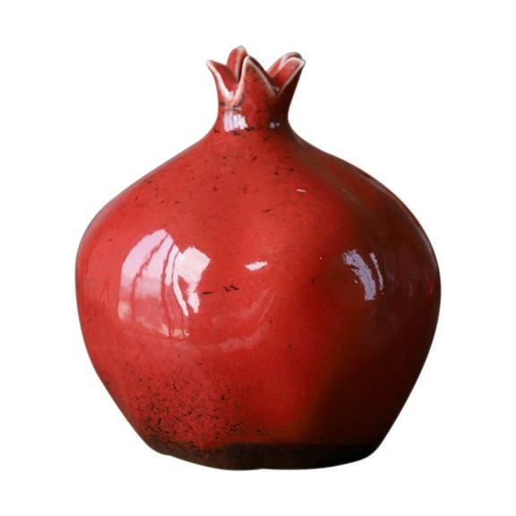 Ceramic Pomegranate Vase Set - Creative Fruit Shape Decorative Ornament for Home, Kitchen, Living Room, Office Decoration