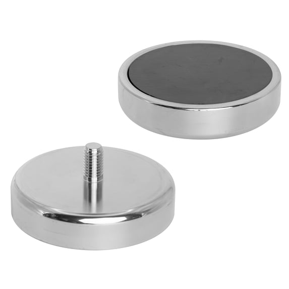 Ceramic Pot Magnet with M10 External Thread - 80mm dia x 18mm thick - 125.69lbs Pull (Pack of 1)
