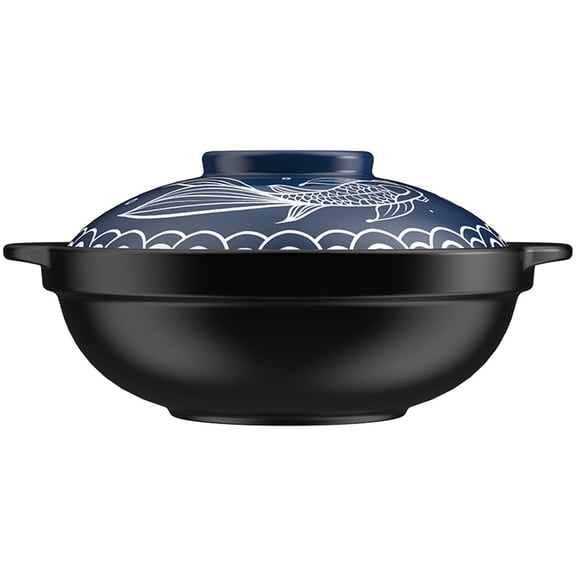 Ceramic Pot, Non-Stick Clay Cooking Pot with Lid, Round Clay Pot for Soup Making, Stewing, Rice Cooking & Bibimbap, Household Kitchen Cookware