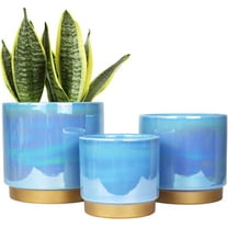 Ceramic Pots for Plants, Rainbow Pearl Glaze Planter with Drainage Hole, 6.0 inch 5.0 Inch 4.0 Inch. Indoor-Outdoor Large Round Succulent Orchid Flower Pot