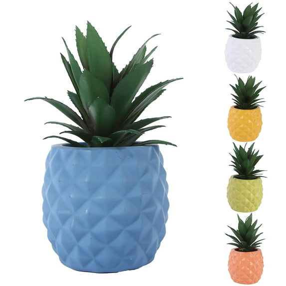 Ceramic Potted Artificial Succulent Decoration Fake Pineapple Plant Home Decor Tabletop Office Desk Outdoor Decoration Gift for Friends Garden Office Tabletop Home Decor
