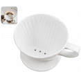 thumbnail image 1 of Ceramic Pour Over Coffee Dripper, Handcrafted Cone Coffee Filter Brewer with 3 Hole Design, Reusable Manual Coffee Maker for Home, Office and Camping, White, 1 of 6