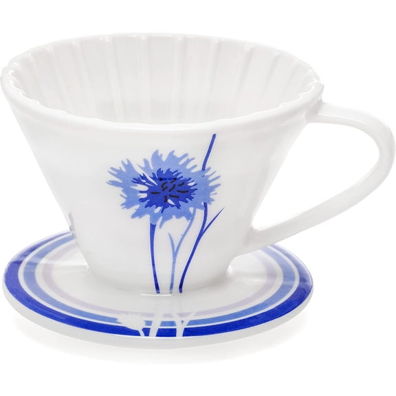 Ceramic Pour Over Coffee Dripper, Size 01 Cone Coffee Maker (1-2 Cups), Manual Brew Maker, Dishwasher Safe, Portable Slow Brewing Accessories for Home, Travel, Camping, and Office (BB1001)