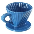 thumbnail image 1 of Ceramic Pour Over Coffee Dripper - 8oz Blue - Handcrafted Filter for Flavorful Coffee Brewing - Includes Paper Filter Compatibility (#2 & #4), 1 of 9