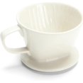 thumbnail image 1 of Ceramic Pour Over Coffee Dripper, Small Ceramic Pour Over, Off White, 3 Holes, Single, Small Coffee Dripper, 1 of 4