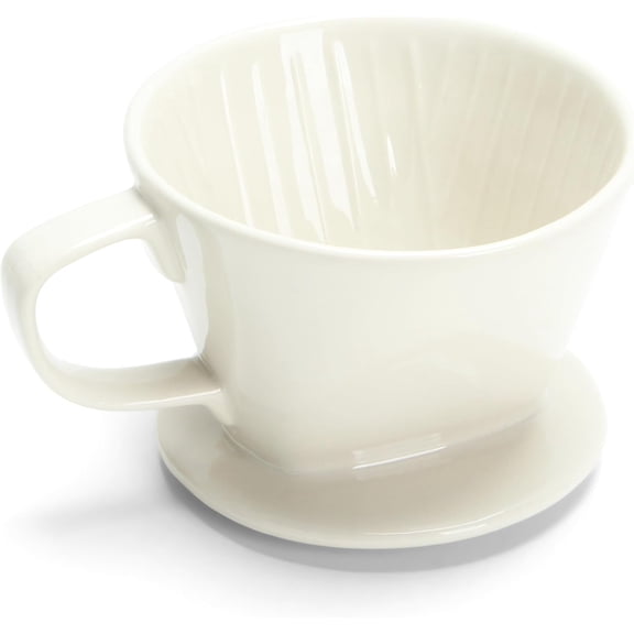 Ceramic Pour Over Coffee Dripper, Small Ceramic Pour Over, Off White, 3 Holes, Single, Small Coffee Dripper