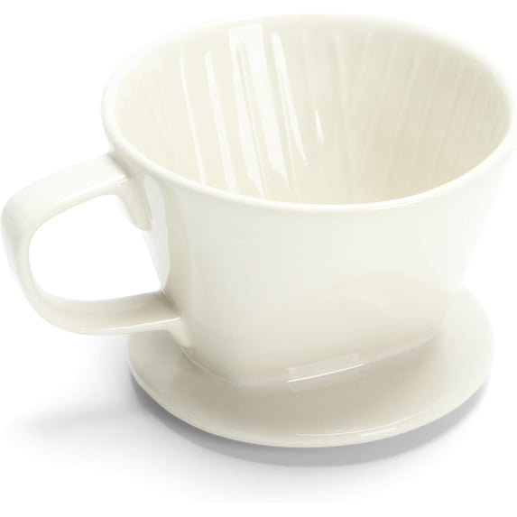 Ceramic Pour Over Coffee Dripper, Small Ceramic Pour Over, Off White, 3 Holes, Single, Small Coffee Dripper