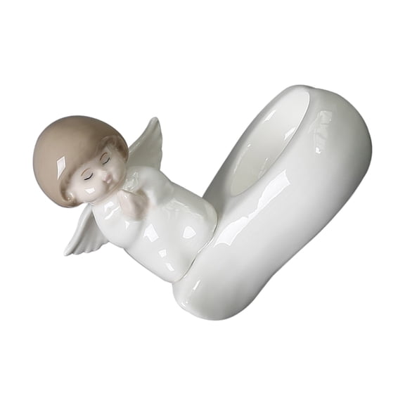 Ceramic Praying Angelic Statue Tealight Holders Safe Base Design for Prayer Ambiances Living Room Bedroom Decors