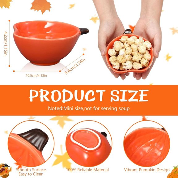 Ceramic Pumpkin Baking Dish For Snack Serving And Dip Condiments