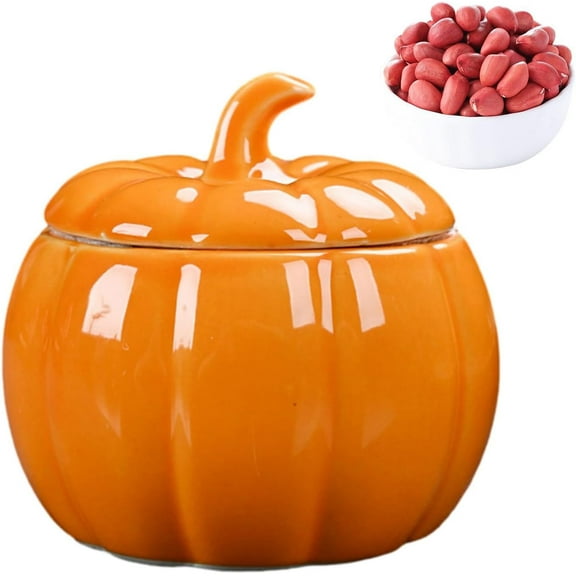 Ceramic Pumpkin Bowl - Creative Decorative Bowl, Halloween Food Storage Jars Candy Holder, Autumn Decorations, Thankgiving Halloween Decorations, For Cookies, Sweets, Spices, Tea, Coffee