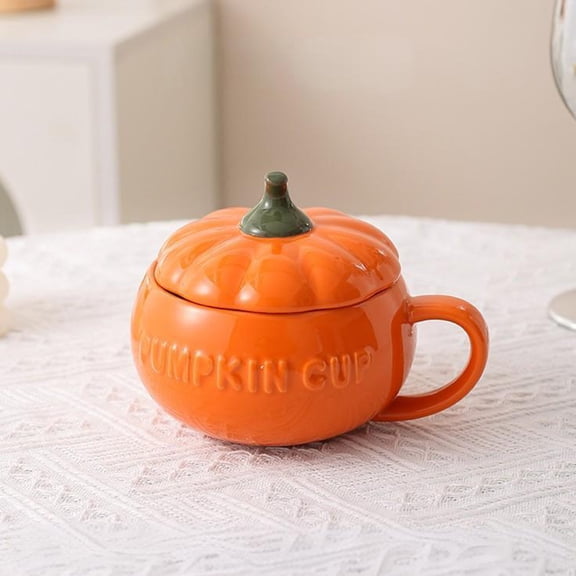 Ceramic Pumpkin Bowl with Lid MicrowaveHalloween Thanksgiving Tableware