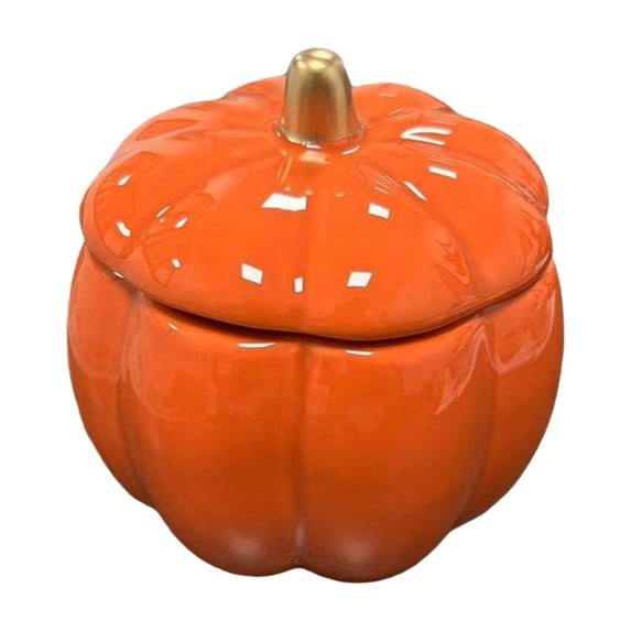 Ceramic Pumpkin Candle Holder – Orange Jack-O-Lantern Tealight Holder for Halloween Table Centerpieces and Fall Decor