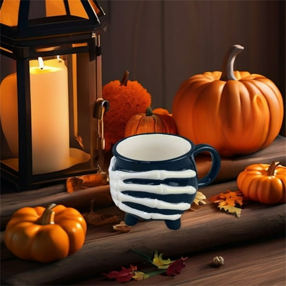Ceramic Pumpkin Coffee Mug - 16oz Whimsical Halloween Tea Cup with Jack-O-Lantern Face, Festive Autumn Harvest Drinkware for Home & Office