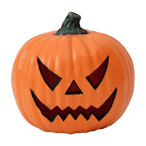 Ceramic Pumpkin Halloween Decoration, Smiling Jack-O'-Lantern, Tabletop Fall Ornament for Home, Office, Party Decor