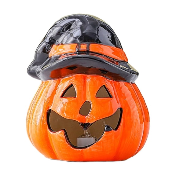 Ceramic Pumpkin Night Light – Hollow-Out with Soft LED, Ambient Holiday Decor for Tabletop or Mantel Display, Cozy Nighttime Glow