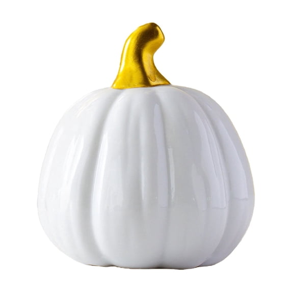 Ceramic Pumpkin Porcelain Mini Fake Pumpkins Figurine | Jack O Lantern Ceramic Pumpkin for Decorating Tabletop Kitchen Halloween Thanksgiving Party Wedding Farmhouse Indoor Decor