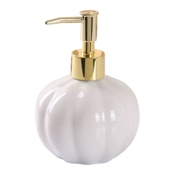 Ceramic Pumpkin Soap Dispenser Fall Hand Soap Pump Bottle Halloween Thanksgiving Bathroom Kitchen Decor,White
