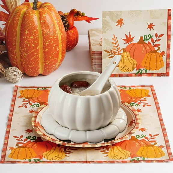 Ceramic Pumpkin Soup Bowl with Lid, Heat Resistant Stew Cup for Soup Dessert Steamed Egg, Festive Pumpkin Dish for Kitchen Dining Table Halloween Thanksgiving Gift