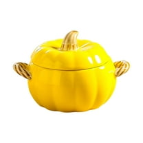 Ceramic Pumpkin Soup Tureen With Lid And Handles Small Size Serving Bowl For Dining Tableware Home Decor