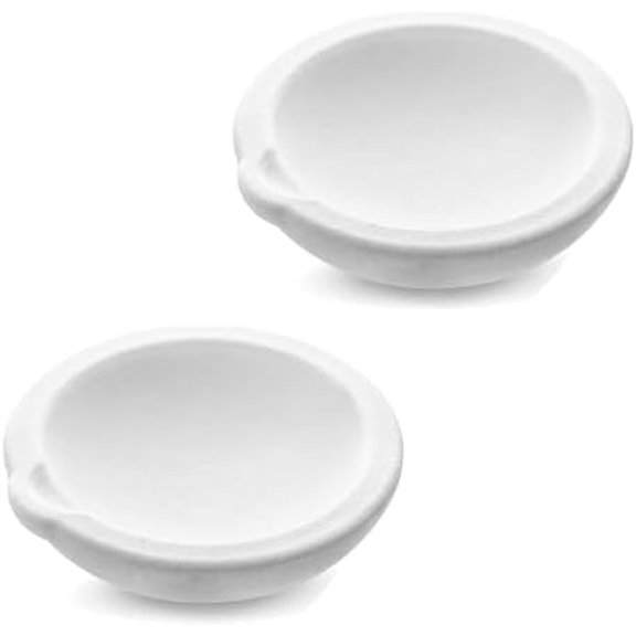Ceramic Quartz Crucible Bowl Dish Cup Furnace Melting Casting Refining Gold Silver (2pcs 750g)