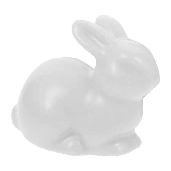 FUEENIRVA Small White Ceramic Bunny Figurine, Cute Animal Statue for Home Decoration and Display