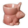thumbnail image 1 of Ceramic Rabbit Egg Cup for Soft Boiled Egg, Porcelain Single Egg Stand Holder for Serving, Breakfast, Brunch - Home Decor Kitchen Utensils Easter Bunny Egg Stand Decoration - Pink, 1 of 6