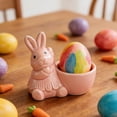 thumbnail image 1 of Ceramic Rabbit Egg Holder Stand - Bunny Egg Cup for Soft Boiled Eggs, Easter Egg Display Stand & Vintage Decoration for Tabletop, Party, and Kitchen Decor, 1 of 4