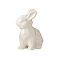 Ceramic Rabbit Sculpture Animal Statue Desk Ornament for Easter Party ...