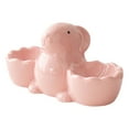 thumbnail image 1 of Ceramic Rabbit Shape Double Egg Cups, Handmade Kitchen Tableware, Soft Boiled Eggs Holder Fun Breakfast Tableware, Safe Food-Grade Ceramic Easter Holiday Decor for Home Kitchen Breakfast, 1 of 6