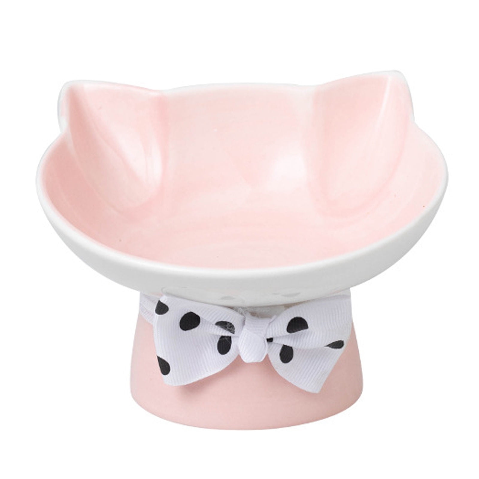 Ceramic Raised Cat Bowl, Elevated Cat Food Bowl For Indoor Cats, Anti