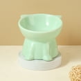 thumbnail image 1 of Ceramic Raised Cat Bowl Large Capacity 4.7 Inch, Anti-Whisker Fatigue Pet Food Dish Neck Support Feeder for Home Use(Green), 1 of 6