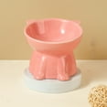 thumbnail image 1 of Ceramic Raised Cat Bowl Large Capacity 4.7 Inch, Anti-Whisker Fatigue Pet Food Dish Neck Support Feeder for Home Use(Pink), 1 of 6