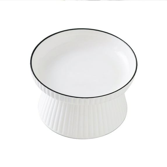 Ceramic Raised Cat Dishes or Dog Bowl, Pet Food or Water Bowls without pattern
