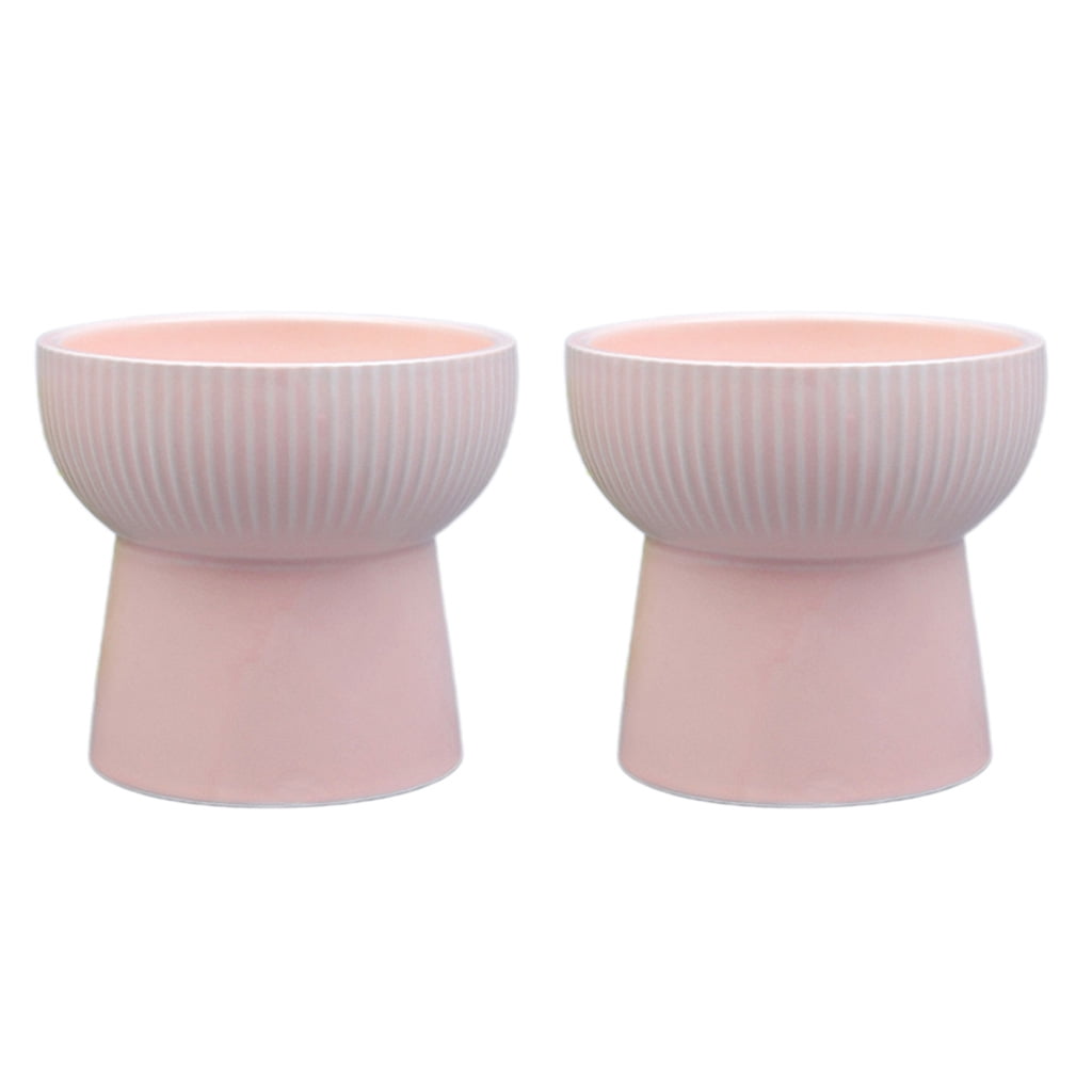 Ceramic Raised Elevated Bowl Pet Cats Dogs Food Water Dish Stress Porcelain Feeding Dispenser Container