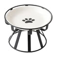 thumbnail image 1 of Ceramic Raised Pet Bowl with Non Slip Stand, Food and Water Bowl for Cats and Small to Medium Dogs, White, 6.26 Inch, 1 of 6