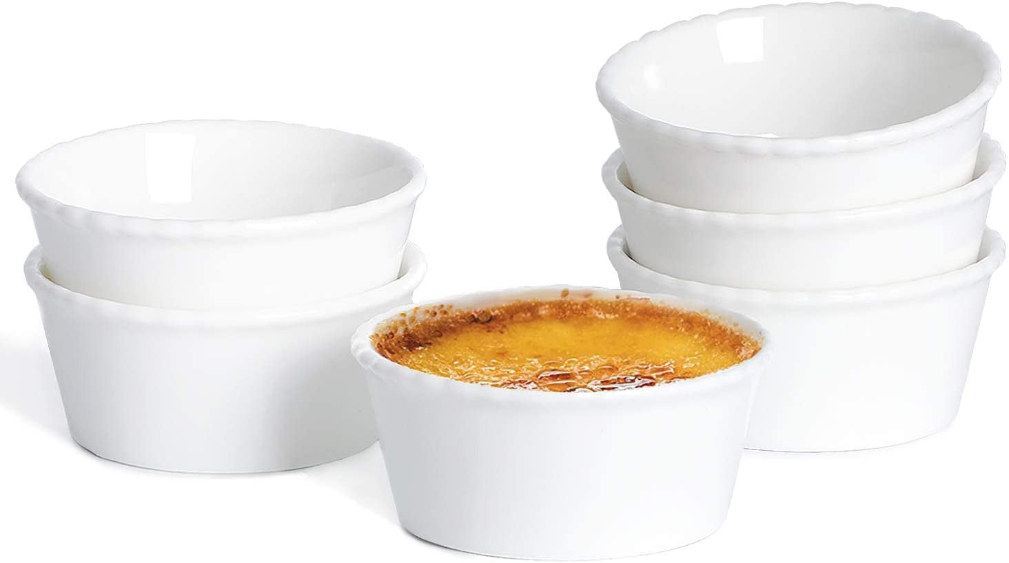Ceramic Ramekins,4oz Souffle Dishes Bakeware Set for Home Kitchen Set