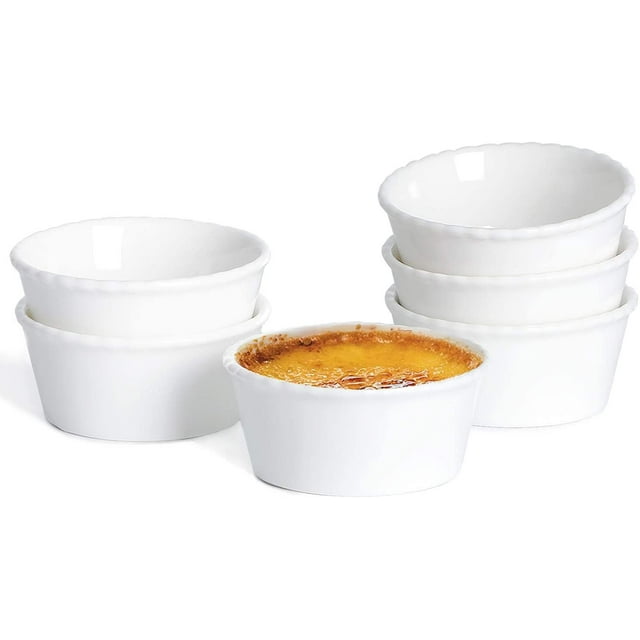 Ceramic Ramekins,4oz Souffle Dishes Bakeware Set for Home Kitchen Set