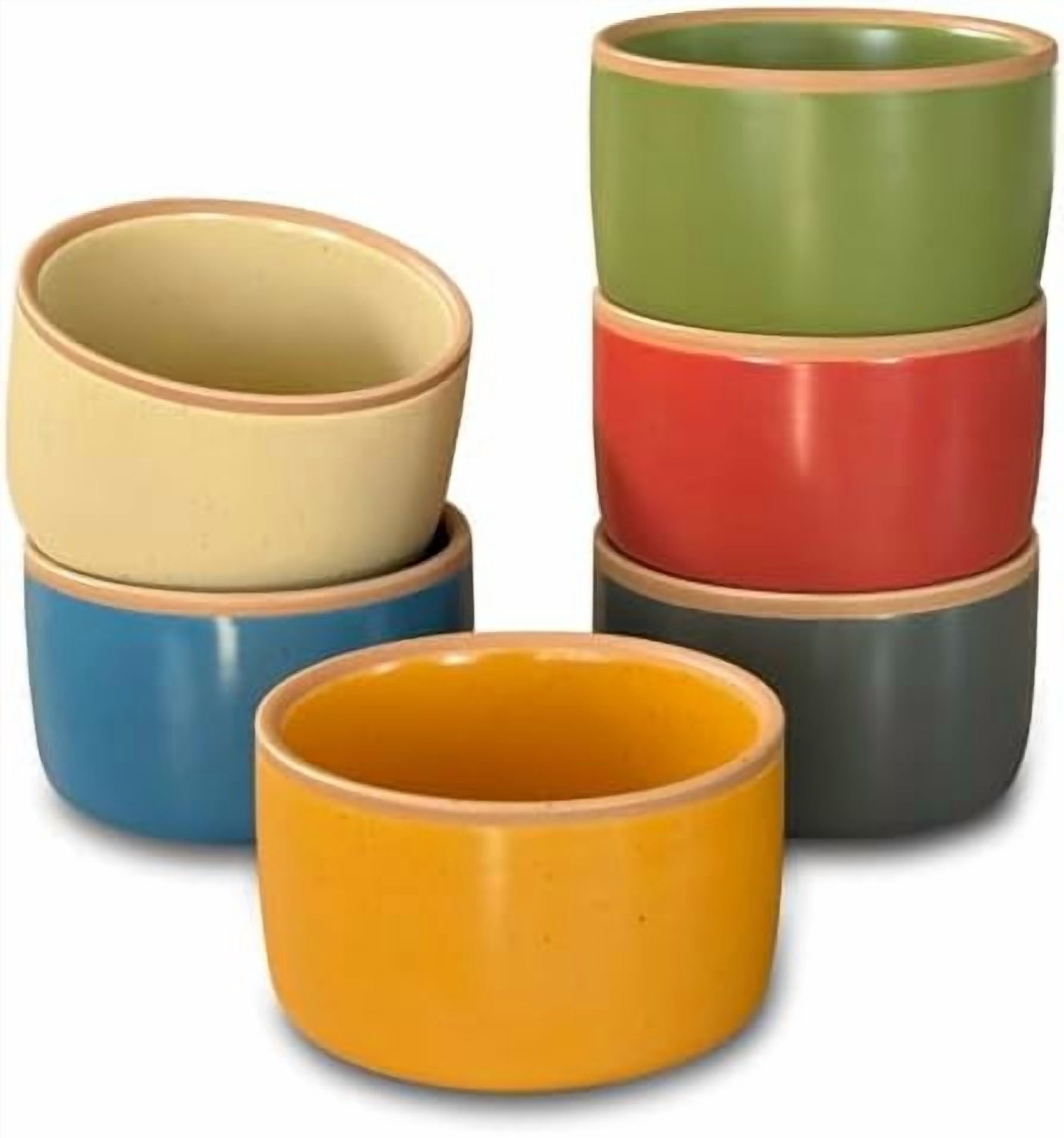 Ceramic Ramekins - 6oz, Set of 6 - Small Oven Safe Baking Dishes/Cups ...