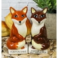 thumbnail image 1 of Ceramic Red Brown Foxes 'For Fox Sake Pass Me The Salt And Pepper!' Shakers Set, 1 of 9