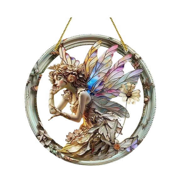 Ceramic Retro Fairy Jewelry Sign Wall Hanging Painted Disc Style Decoration Gift Exchange Gift Creativity Christmas Gifts