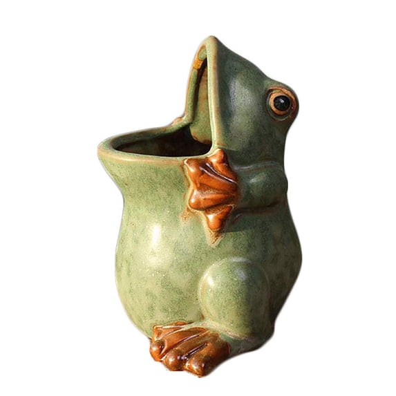 Ceramic Retro Kiln Glaze Succulent Flower Pot, Design, with Drain Holes, for Balcony/Gift, 1Pc (No Decorations)