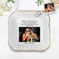 thumbnail image 1 of Ceramic Ring Dish, Wavy Square Jewelry Tray, Personalized Photo Gift for Bride and Bridesmaid, Custom Maid of Honor Keepsake for Sister Wedding, 1 of 3