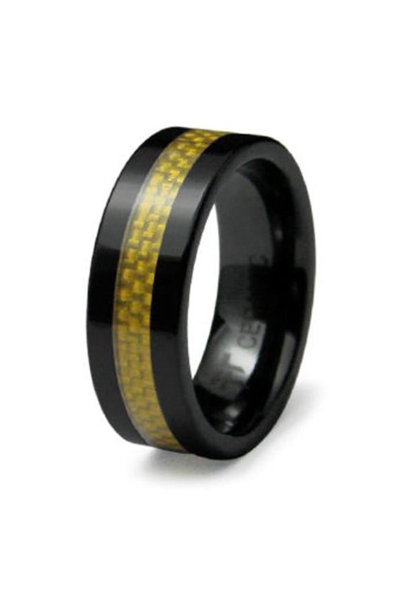 Ceramic Ring with Carbon Fiber Inlay - Size 12