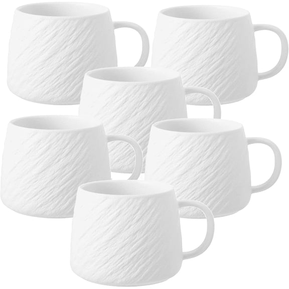 Ceramic Rock-Textured Coffee Mugs Set, 17 oz Mug Set of 6, Large Capacity Coffee Cup Set Porcelain Cup tazas para cafe Big Stoneware Mug for Latte, Hot , Cocoa, Cappuccino