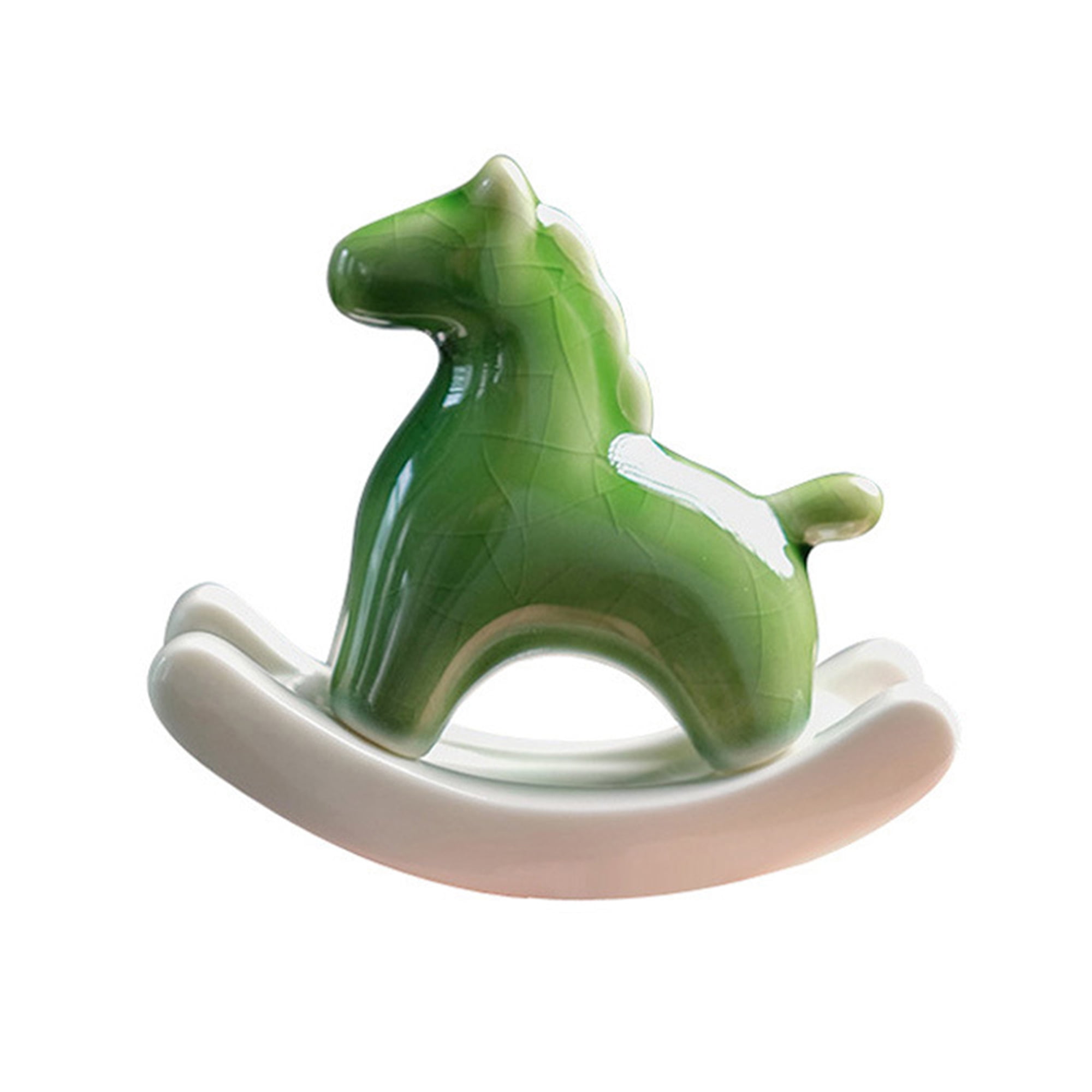 Ceramic Rocking Horse Ornament, Minimalist Horse Table Decoration