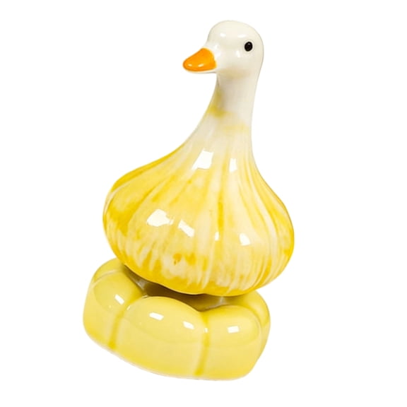 Ceramic Rotating Ducks Figurines Fidgety Toy Garlic Ducks Statues Table Ornament Funny Sculptures for Home Offices Decors