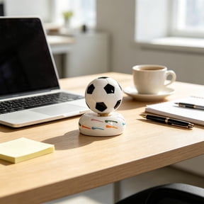 Ceramic Rotating Soccer Ball Desk Toy Fidget Spinner Stress Relief Office Decor Interactive Ornament for Home Workspace Bookshelf Gift