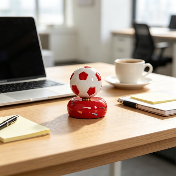 Ceramic Rotating Soccer Ball Desk Toy – Stress Relief Fidget Spinner, Desktop Decoration, 5 Colors, Smooth Spin, for Office Home Gift